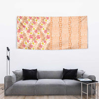 Orange Chiffon Aloha Hawaii Tiki Tapestry Tropical Plumeria - Seamless Style