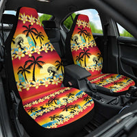 Tropical Islands Sunset Hawaii Car Seat Cover Go Surfing With Hula Girl - Summer Vibes