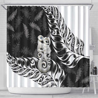 Aotearoa Manaia NZ Maori Silver Fern Shower Curtain