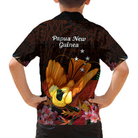 Gude Hi Hai Papua New Guinea Family Matching Summer Maxi Dress and Hawaiian Shirt Motuan PNG Raggiana Bird of Paradise Tropical Vibes LT14 - Polynesian Pride