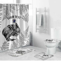Custom New Zealand Kiwi Football Bathroom Set Aotearoa Silver Fern - Polynesian Pride