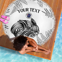 Custom New Zealand Kiwi Football Beach Blanket Aotearoa Silver Fern