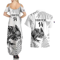 Custom New Zealand Kiwi Football Couples Matching Summer Maxi Dress and Hawaiian Shirt Aotearoa Silver Fern