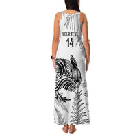 Custom New Zealand Kiwi Football Family Matching Tank Maxi Dress and Hawaiian Shirt Aotearoa Silver Fern