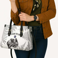 Custom New Zealand Kiwi Football Leather Bag Aotearoa Silver Fern - Polynesian Pride