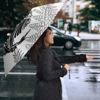 Custom New Zealand Kiwi Football Umbrella Aotearoa Silver Fern - Polynesian Pride