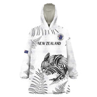 Custom New Zealand Kiwi Football Wearable Blanket Hoodie Aotearoa Silver Fern