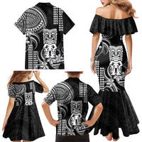 Hawaii Ku God Family Matching Mermaid Dress and Hawaiian Shirt Kakau Mix Polynesian Tattoo