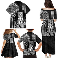 Hawaii Ku God Family Matching Puletasi and Hawaiian Shirt Kakau Mix Polynesian Tattoo