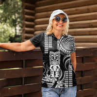 Hawaii Ku God Women Polo Shirt Kakau Mix Polynesian Tattoo