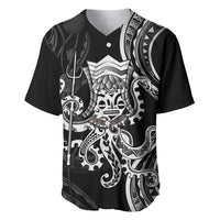 Black Hawaii Kanaloa God Baseball Jersey Hawaiian Octopus LT14 Black - Polynesian Pride