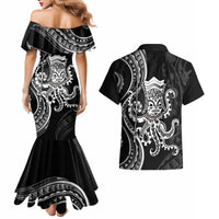 Black Hawaii Kanaloa God Couples Matching Mermaid Dress and Hawaiian Shirt Hawaiian Octopus