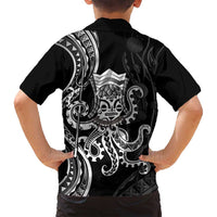 Black Hawaii Kanaloa God Family Matching Puletasi and Hawaiian Shirt Hawaiian Octopus LT14 - Polynesian Pride