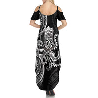 Black Hawaii Kanaloa God Summer Maxi Dress Hawaiian Octopus