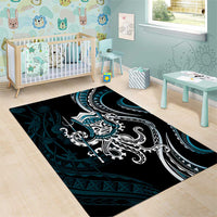 Turquoise Hawaii Kanaloa God Area Rug Hawaiian Octopus