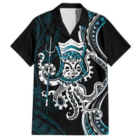 Turquoise Hawaii Kanaloa God Family Matching Puletasi and Hawaiian Shirt Hawaiian Octopus