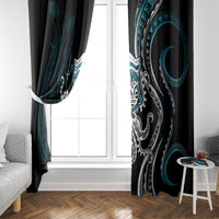 Turquoise Hawaii Kanaloa God Window Curtain Hawaiian Octopus