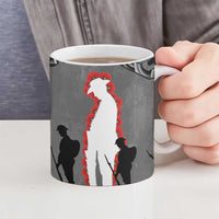 New Zealand ANZAC Day Ceramic Mug 25th April Silver Fern With Poppy - Polynesian Pride