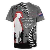 New Zealand ANZAC Day Rugby Jersey 25th April Silver Fern With Poppy