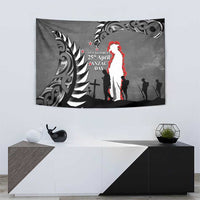 New Zealand ANZAC Day Tapestry 25th April Silver Fern With Poppy