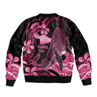 Aloha Hawaii Maui Bomber Jacket Valley Isle Humpback Whale Black LT14 - Polynesian Pride