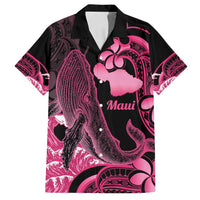 Aloha Hawaii Maui Family Matching Off Shoulder Short Dress and Hawaiian Shirt Valley Isle Humpback Whale Black LT14 Dad's Shirt - Short Sleeve Black - Polynesian Pride