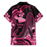Aloha Hawaii Maui Family Matching Off Shoulder Short Dress and Hawaiian Shirt Valley Isle Humpback Whale Black LT14 - Polynesian Pride