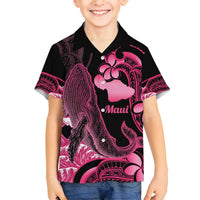Aloha Hawaii Maui Family Matching Summer Maxi Dress and Hawaiian Shirt Valley Isle Humpback Whale Black LT14 Son's Shirt Black - Polynesian Pride