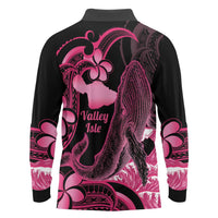 Aloha Hawaii Maui Long Sleeve Polo Shirt Valley Isle Humpback Whale Black LT14 - Polynesian Pride