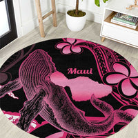 Aloha Hawaii Maui Round Carpet Valley Isle Humpback Whale Black LT14 Black - Polynesian Pride