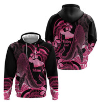 Aloha Hawaii Maui Zip Hoodie Valley Isle Humpback Whale Black