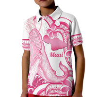 Aloha Hawaii Maui Kid Polo Shirt Valley Isle Humpback Whale White LT14 Kid White - Polynesian Pride