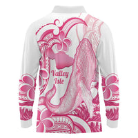 Aloha Hawaii Maui Long Sleeve Polo Shirt Valley Isle Humpback Whale White LT14 - Polynesian Pride