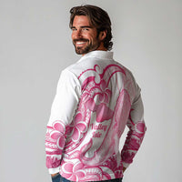 Aloha Hawaii Maui Long Sleeve Polo Shirt Valley Isle Humpback Whale White LT14 - Polynesian Pride