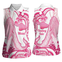 Aloha Hawaii Maui Women Sleeveless Polo Shirt Valley Isle Humpback Whale White LT14 - Polynesian Pride