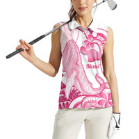 Aloha Hawaii Maui Women Sleeveless Polo Shirt Valley Isle Humpback Whale White LT14 - Polynesian Pride