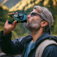 Turquoise New Zealand Kowhai And Piwakawaka 4 in 1 Can Cooler Tumbler Maori Ngaru Paua Shell