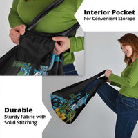 Turquoise New Zealand Kowhai And Piwakawaka Grocery Bag Maori Ngaru Paua Shell