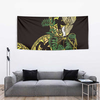 Yellow New Zealand Kowhai And Piwakawaka Tapestry Maori Ngaru Paua Shell