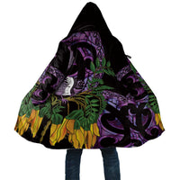 Purple New Zealand Kowhai And Piwakawaka Cloak Maori Ngaru Paua Shell - Polynesian Pride