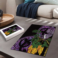 Purple New Zealand Kowhai And Piwakawaka Puzzle Maori Ngaru Paua Shell - Polynesian Pride