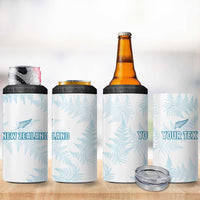 Custom New Zealand Silver Fern Football 4 in 1 Can Cooler Tumbler Come On All White LT14 - Polynesian Pride