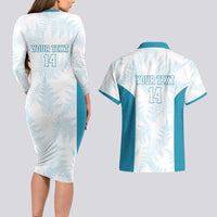 Custom New Zealand Silver Fern Football Couples Matching Long Sleeve Bodycon Dress and Hawaiian Shirt Come On All White