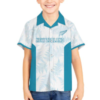 Custom New Zealand Silver Fern Football Family Matching Off The Shoulder Long Sleeve Dress and Hawaiian Shirt Come On All White