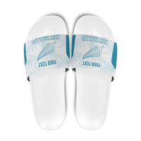 Custom New Zealand Silver Fern Football Slide Sandals Come On All White - Polynesian Pride