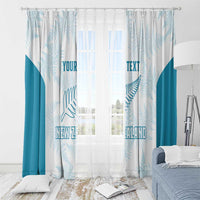 Custom New Zealand Silver Fern Football Window Curtain Come On All White