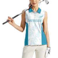 Custom New Zealand Silver Fern Football Women Sleeveless Polo Shirt Come On All White