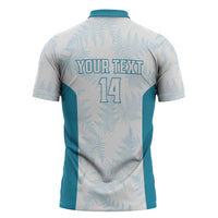 Custom New Zealand Silver Fern Football Zipper Polo Shirt Come On All White - Polynesian Pride