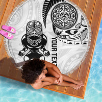 Custom Aotearoa Football Beach Blanket NZ Maori Tiki Go Champions