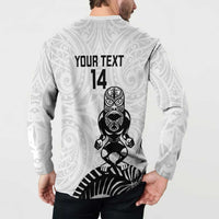 Custom Aotearoa Football Button Sweatshirt NZ Maori Tiki Go Champions